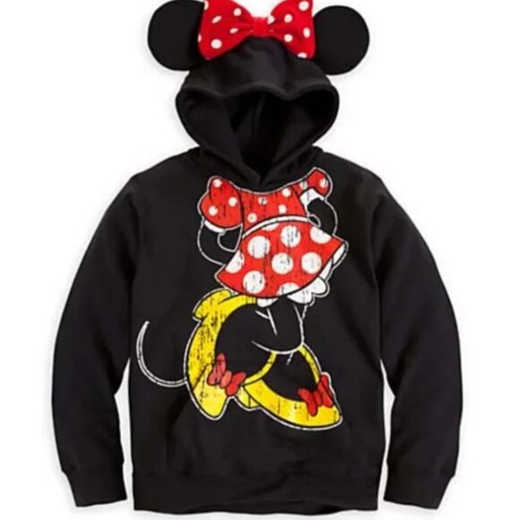 Minnie Mouse Ear Hoodie Disney Resort Pullover Sweatshirt Bow Disneyland Black - Picture 8 of 8